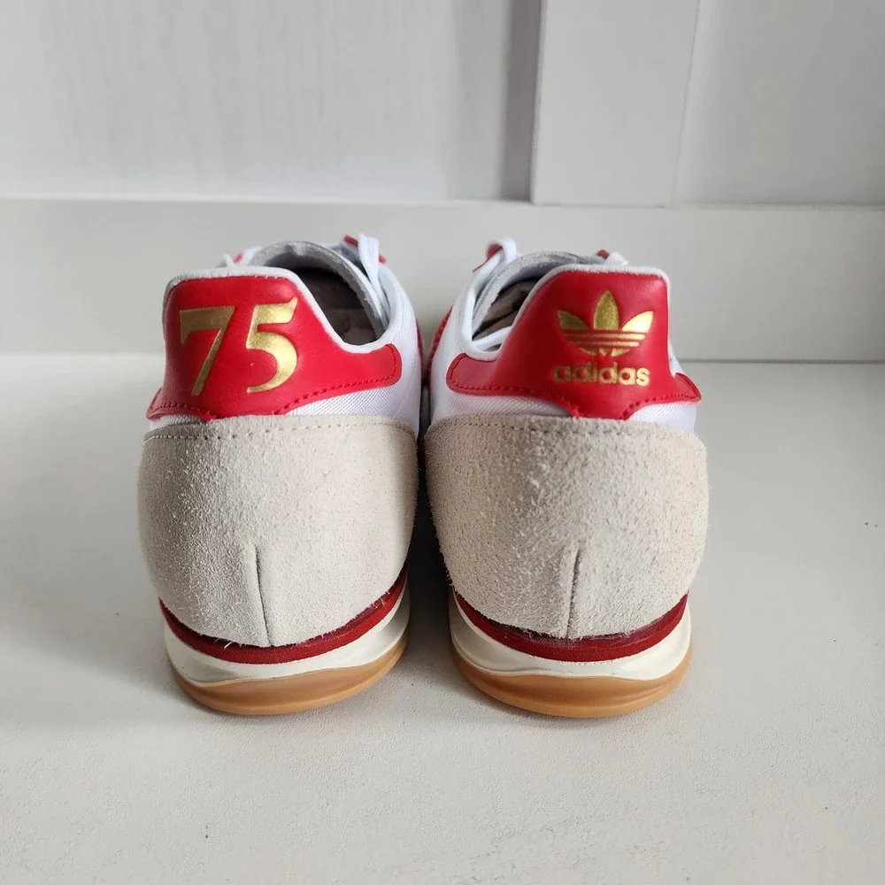 Adidas SL 72 75th Anniversary Cloud White Better Scarlet Red Women's Sz 8 JP5277